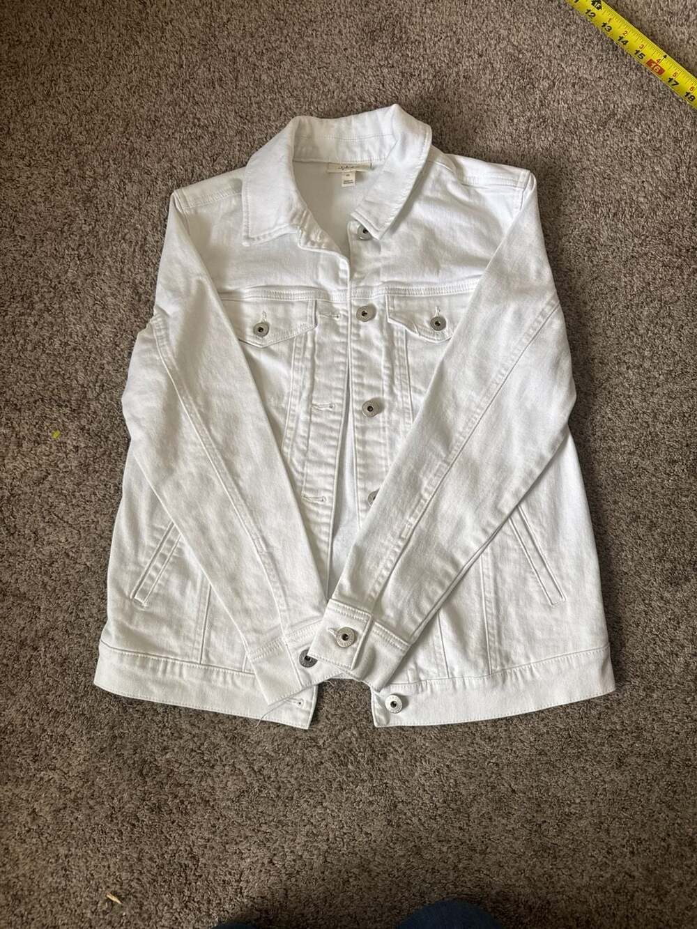 Style & Co Women's White Denim Jacket Size XS